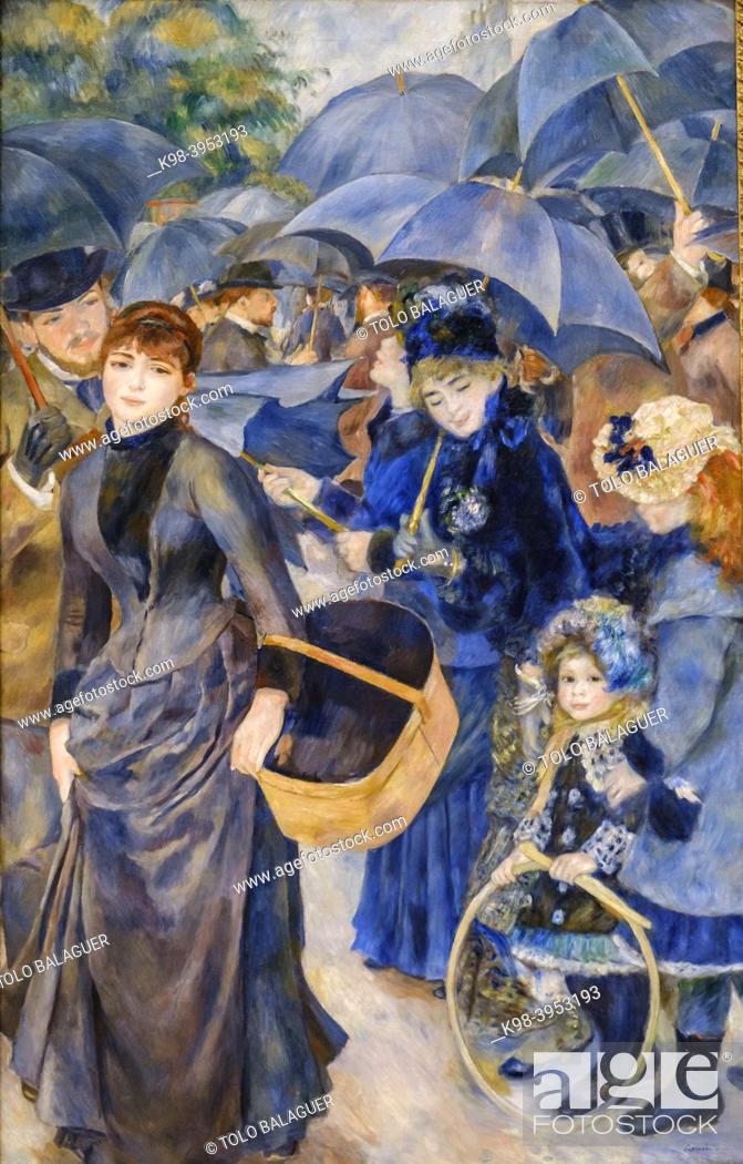 Stock Photo: Pierre-Auguste Renoir, The Umbrellas, , 1881, oil on canvas,.