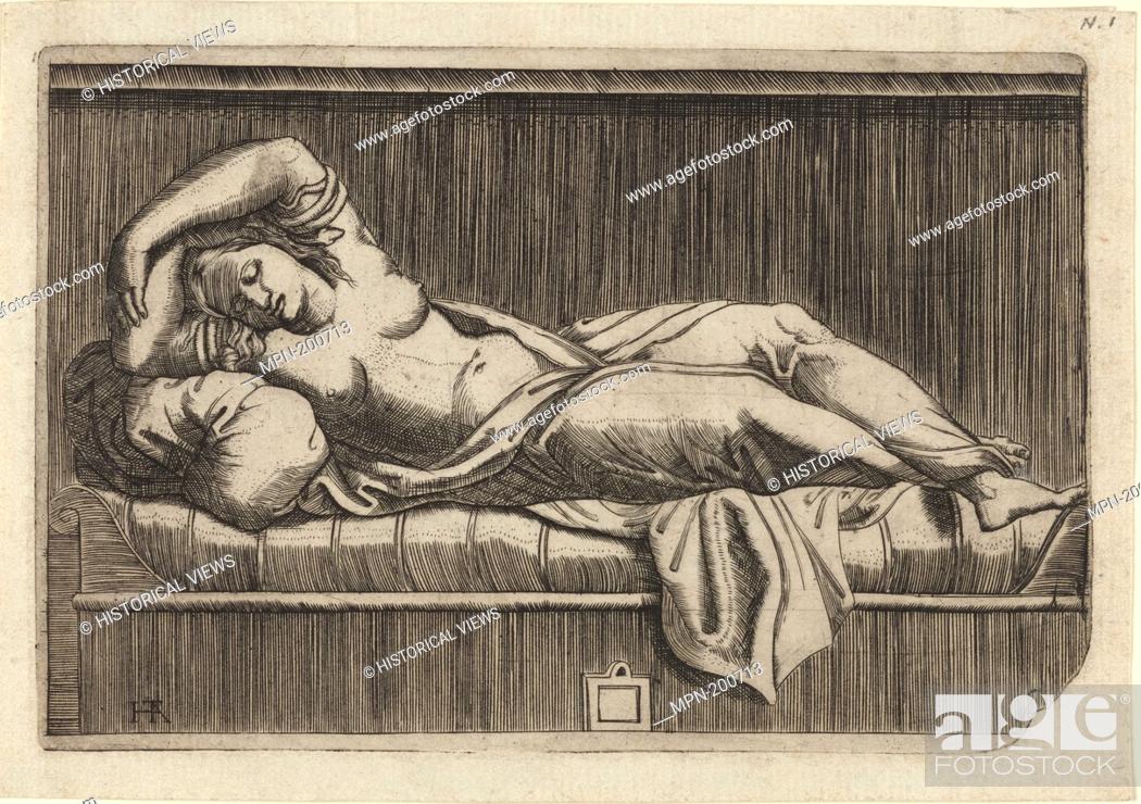 Imagen: Cleopatra. Monogrammist H. T. A., active mid 16th century (Printmaker) Raimondi, Marcantonio, approximately 1480-approximately 1534 (Artist).