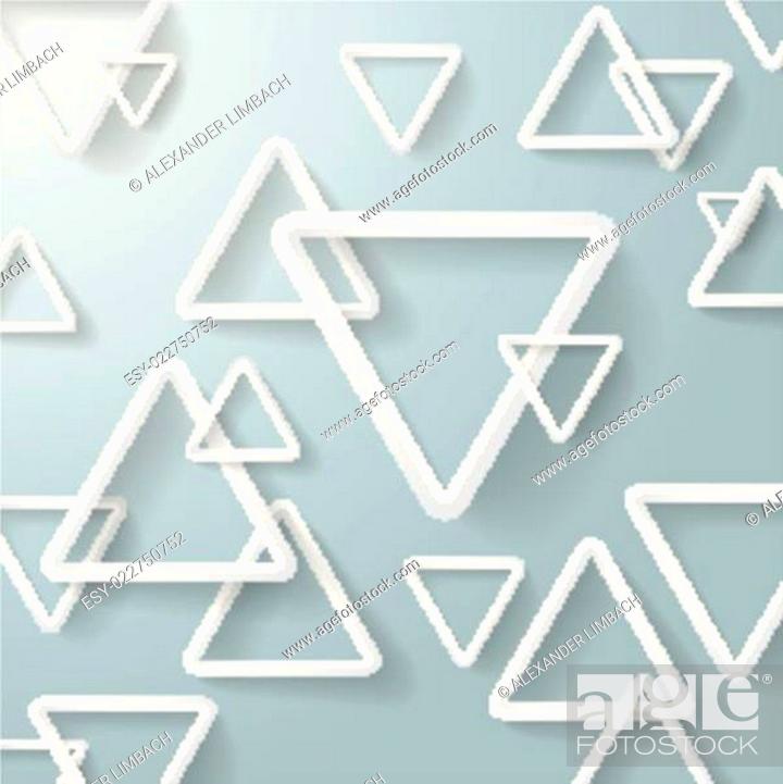 Stock Vector: White Triangle Background.