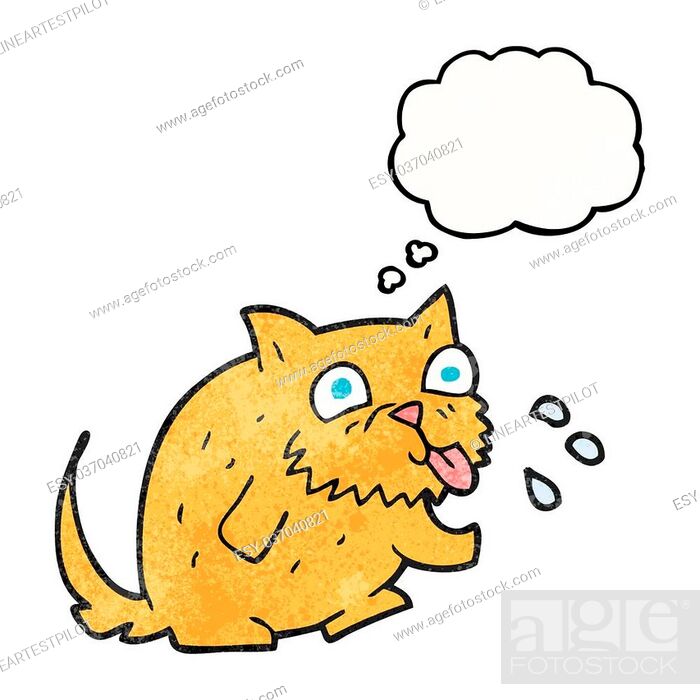 freehand drawn thought bubble textured cartoon cat blowing raspberry, Stock  Vector, Vector And Low Budget Royalty Free Image. Pic. ESY-037040821 |  agefotostock