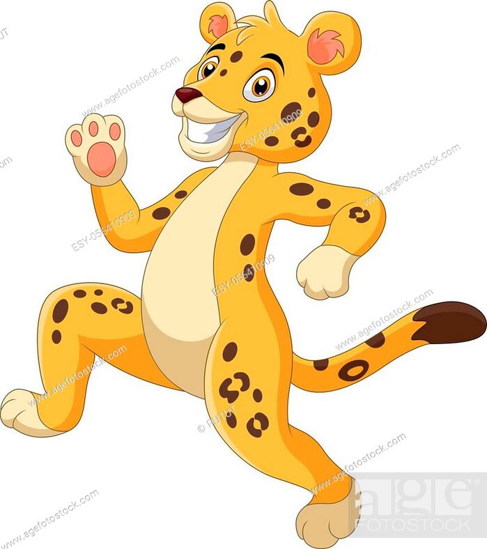 Vector illustration of A cute cartoon cheetah running, Stock Vector, Vector  And Low Budget Royalty Free Image. Pic. ESY-056410909 | agefotostock
