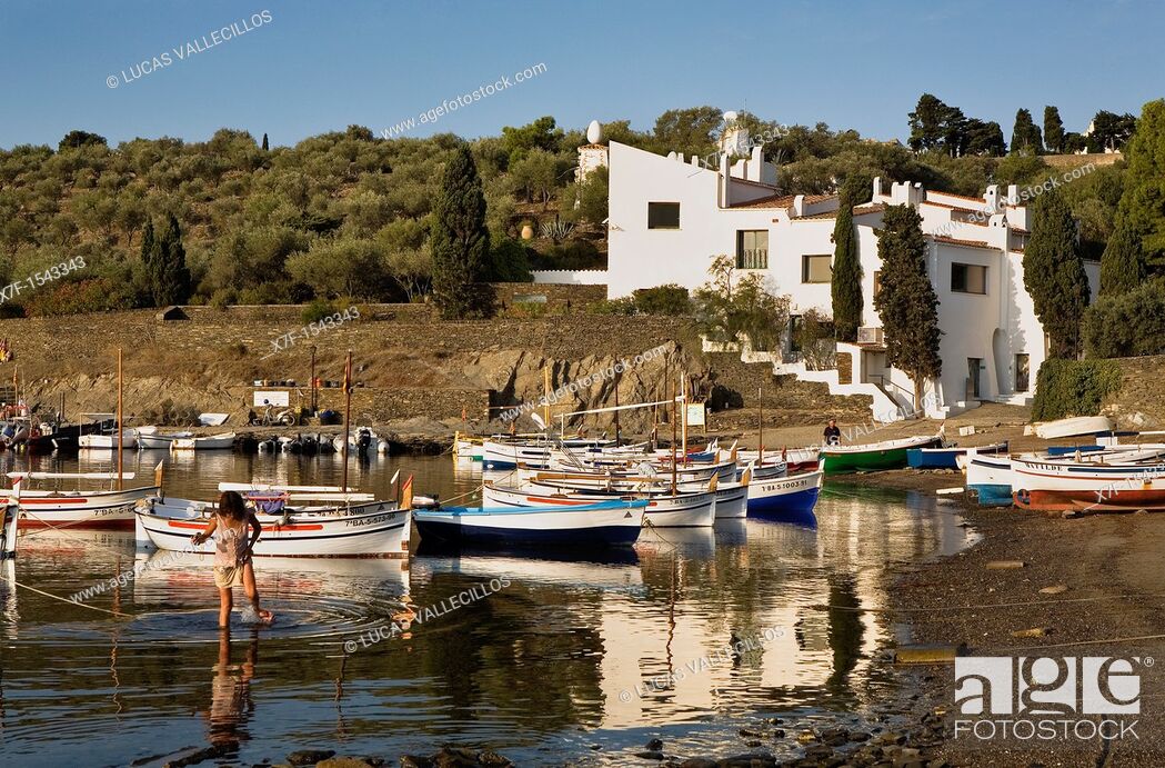 Stock Photo: Bay of Portlligat  In background Salvador Dali's House - Museum Costa Brava  Girona province  Catalonia  Spain.