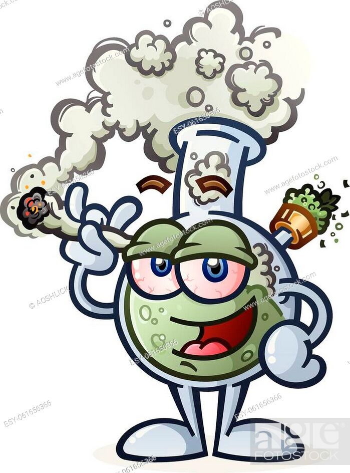A marijuana water bong smoking a joint vector cartoon character  illustration, Stock Vector, Vector And Low Budget Royalty Free Image. Pic.  ESY-061656366 | agefotostock