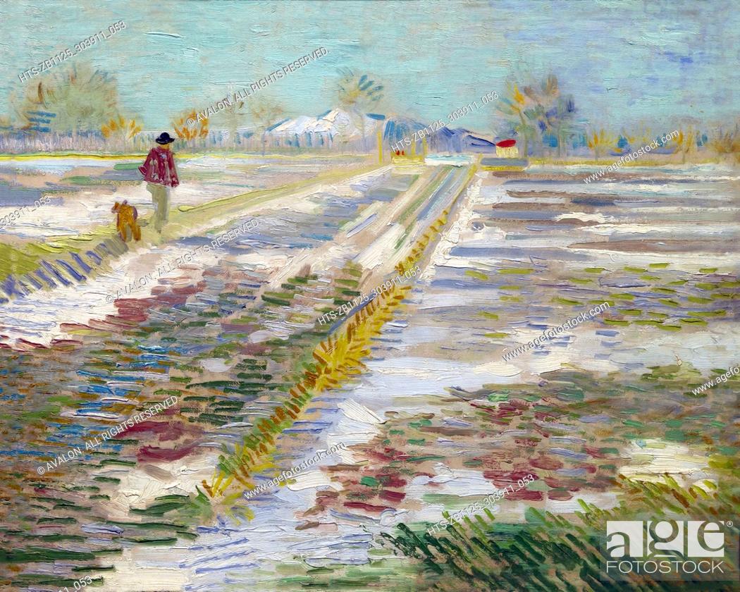 Stock Photo: Landscape with Snow, by Vincent van Gogh, 1888, Solomon R. Guggenheim Museum, Manhattan, New York City, USA, North America.