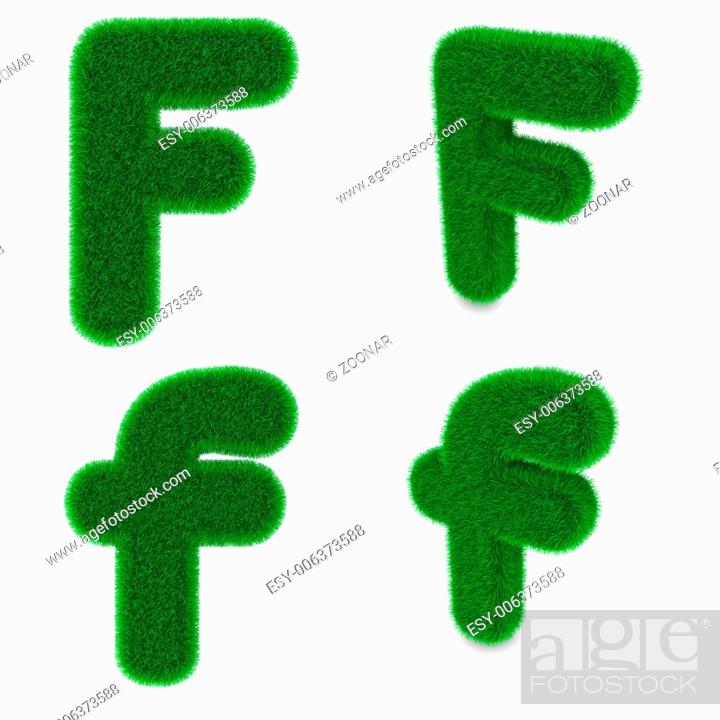 Stock Photo: Letter F made of grass.