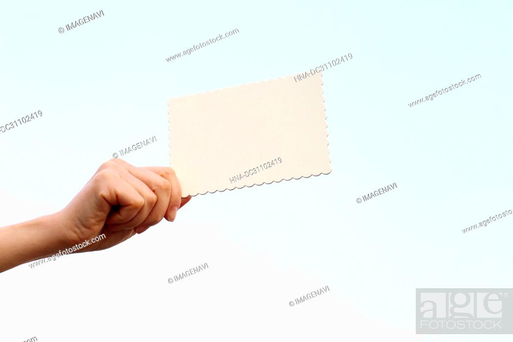 Stock Photo: Woman Hand Holding Message Board.