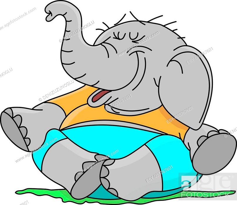 Cartoon elephant sitting in a lotus position doing yoga vector  illustration, Stock Vector, Vector And Low Budget Royalty Free Image. Pic.  ESY-055767601 | agefotostock