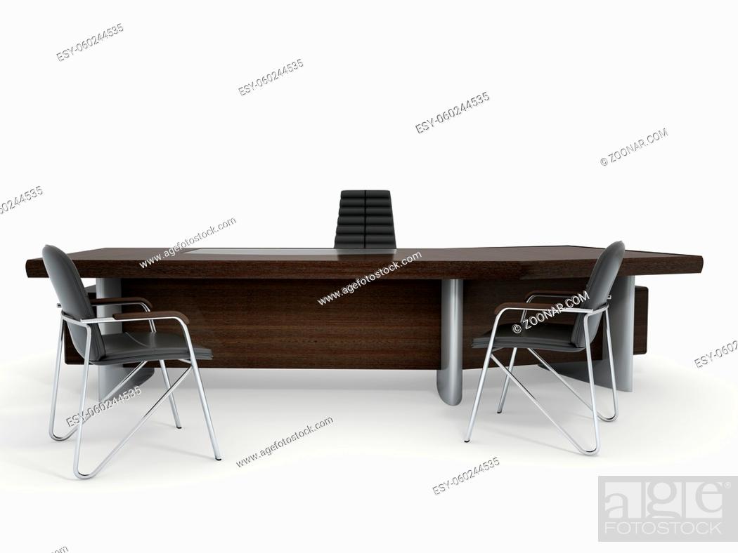 Stock Photo: Office furniture set isolated on white background.