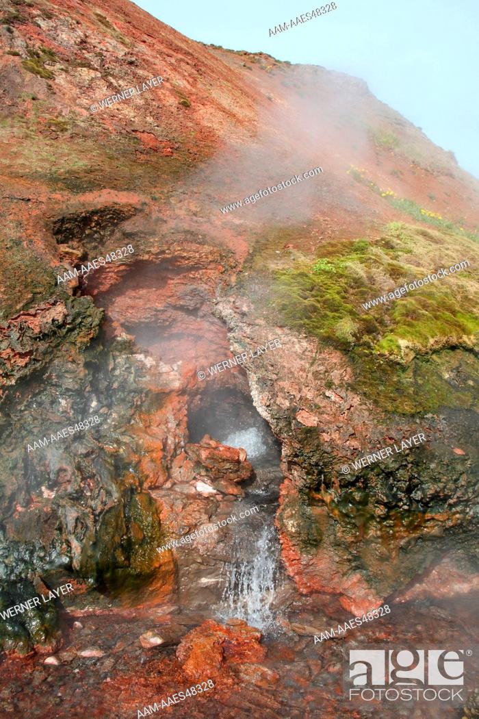 Stock Photo: Deildartunguhver Hot Spring has very high Flow Rate, Iceland.