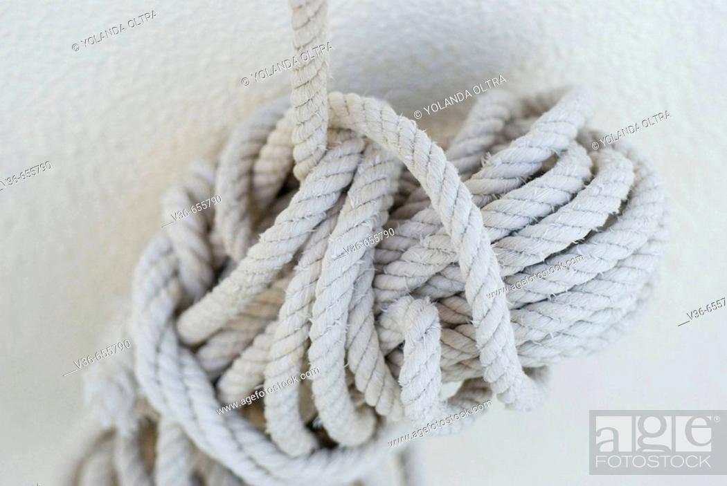 Stock Photo: White rope.