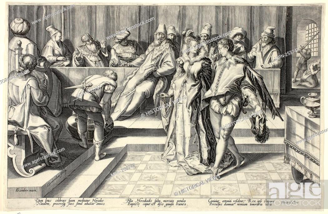Photo de stock: Salome Dancing Before Herod - c. 1592 - Jan Saenredam (Dutch, 1565–1607) after Karel van Mander (Dutch, 1548–1606) - Artist: Jan Saenredam, Origin: Netherlands.