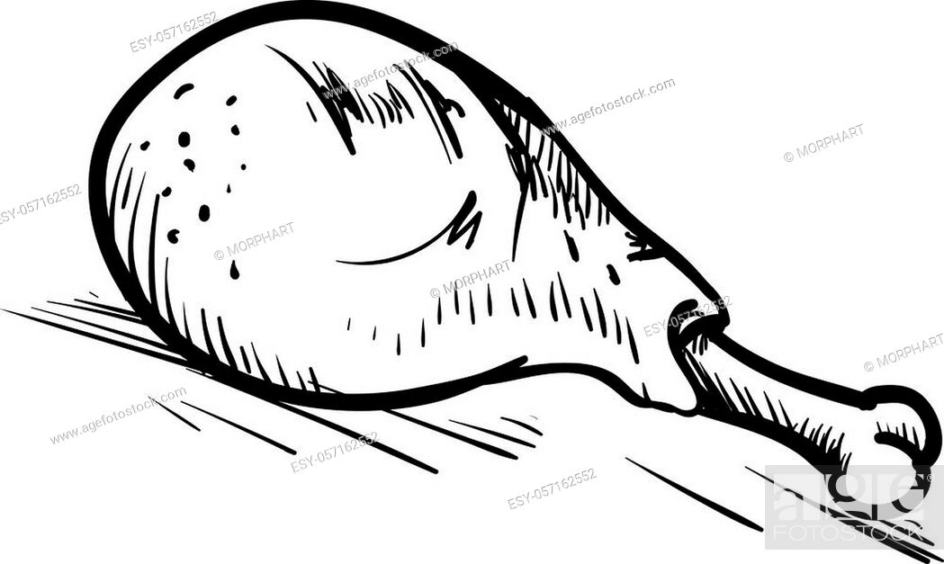 Chicken drumstick in pencil colour sketch... - Stock Illustration  [100362381] - PIXTA