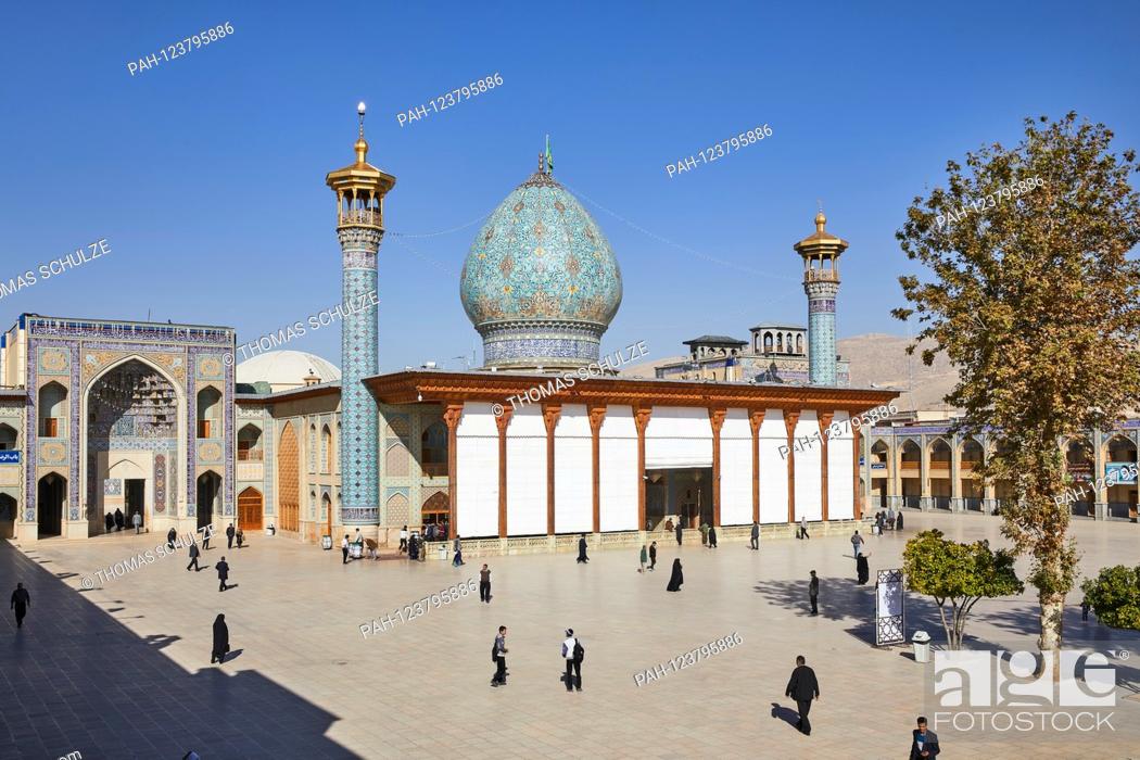 Stock Photo: The Shah-Cheragh Sanctuary (Boqeh-ye Shah Cheragh or Boqeh-ye Sayed Mir Ahmad) in the Iranian city of Shiraz, taken on 03.12.2017.