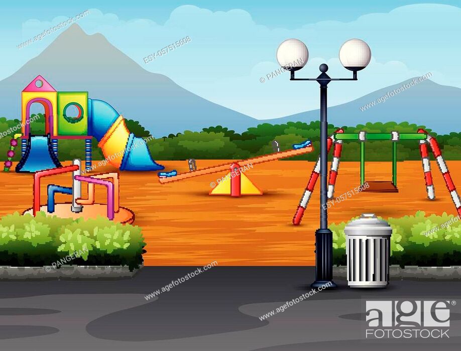 Cartoon urban park kids playground in the nature background, Stock Vector,  Vector And Low Budget Royalty Free Image. Pic. ESY-057515608 | agefotostock