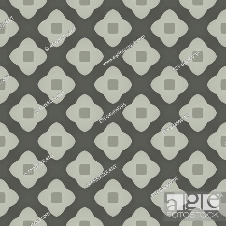 Stock Photo: Design for printing on fabric, Wallpaper, interior items in traditional tile style. Classic ornament of different shades of gray.