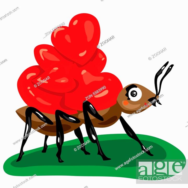 Stock Photo: ant with hearts.