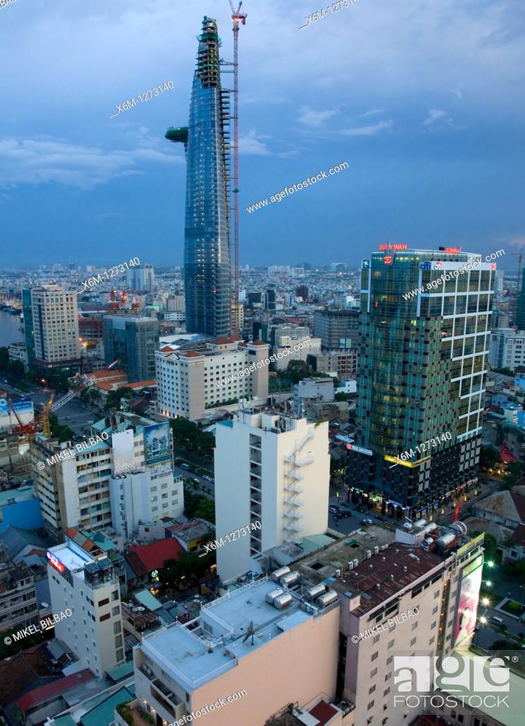 Stock Photo: view from 23th floor of Sheraton Hotel  Dong Khoi district  Saigon or Ho Chi Minh City  Vietnam, Asia.