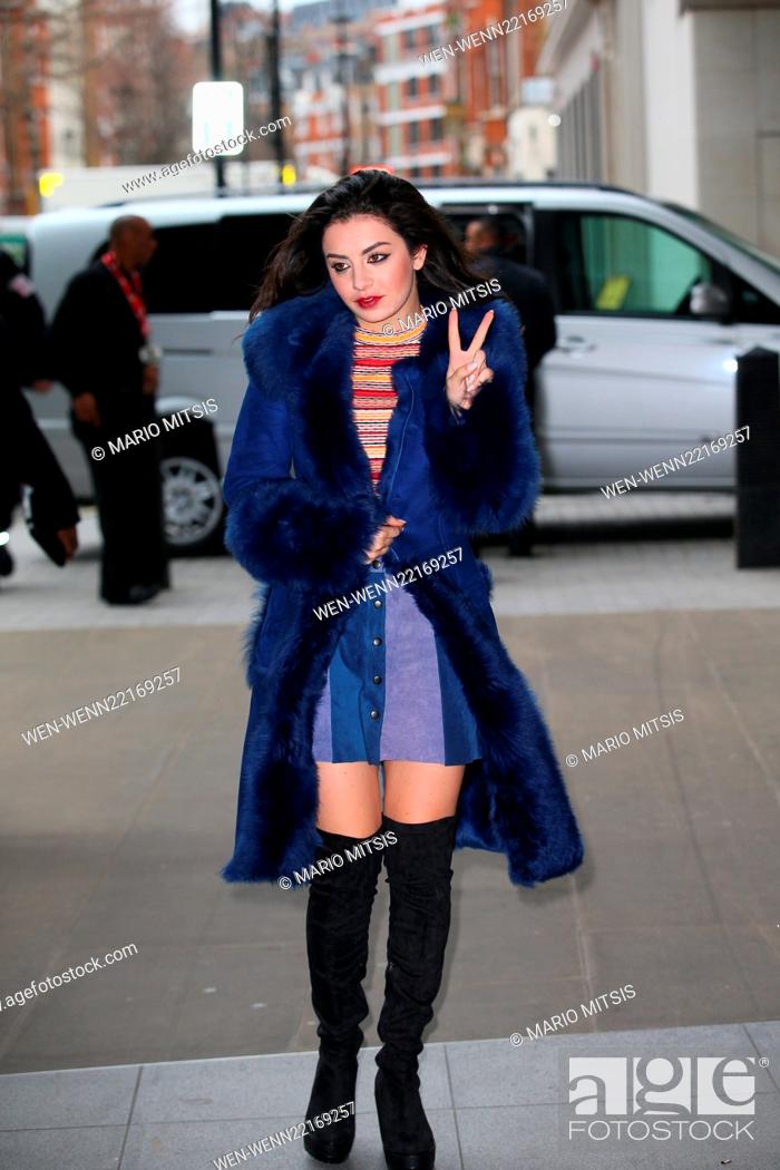 Stock Photo: Charli XCX arriving at the BBC Radio 1 Studios to perform on the Live Lounge Featuring: Charli XCX, Charlotte Emma Aitchison Where: London.