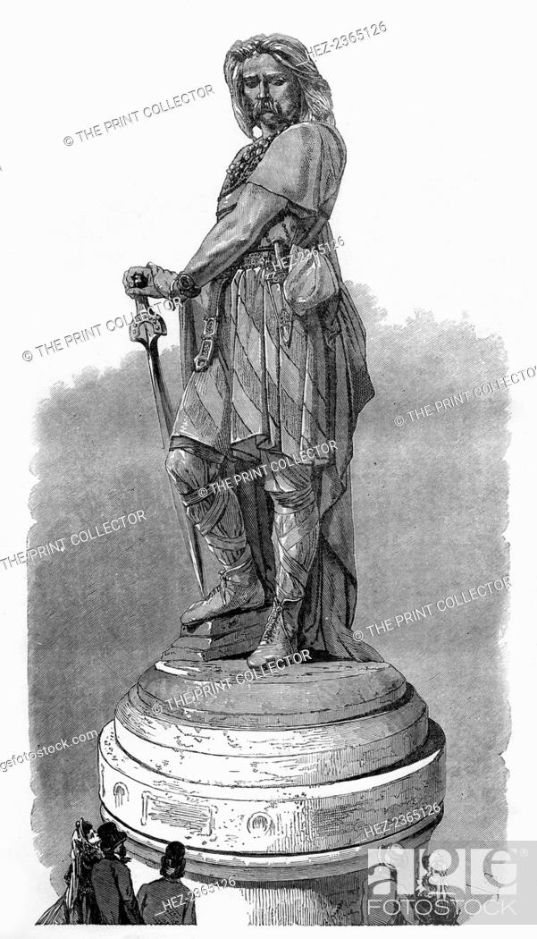 Stock Photo: Vercingetorix Memorial at Alesia, near Dijon, France, 1882-1884. The Gallic chieftain Vercingetorix was chosen as king by the Arverni.