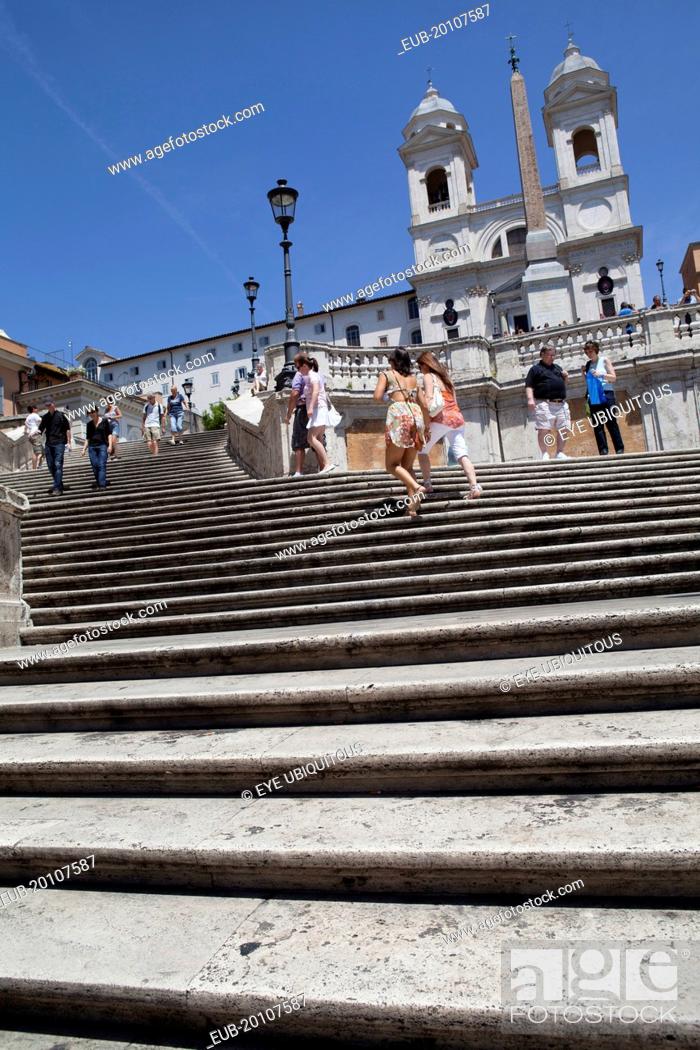 Stock Photo: Spanish Steps and the Church of Trinita dei Monti.