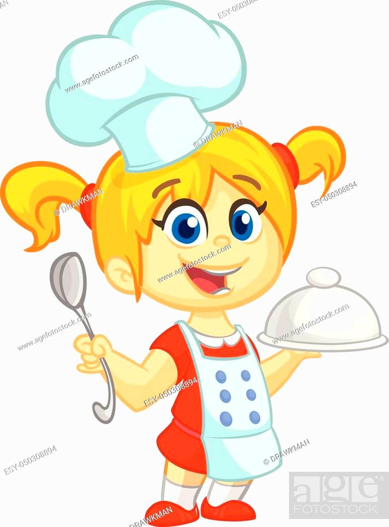 Cartoon small girl holding a tray with a dish and louche, Stock Vector,  Vector And Low Budget Royalty Free Image. Pic. ESY-050308894 | agefotostock
