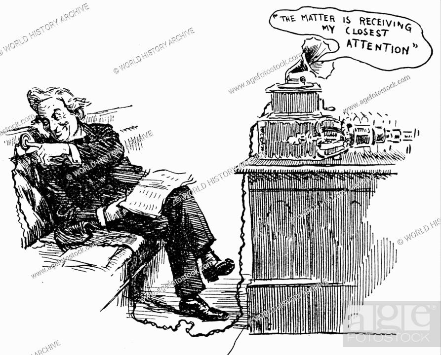 Punch' cartoon showing Herbert Asquith (Prime Minister of Great Britain),  seated in parliament, Stock Photo, Picture And Rights Managed Image. Pic.  IAM-WHA-092-0864 | agefotostock
