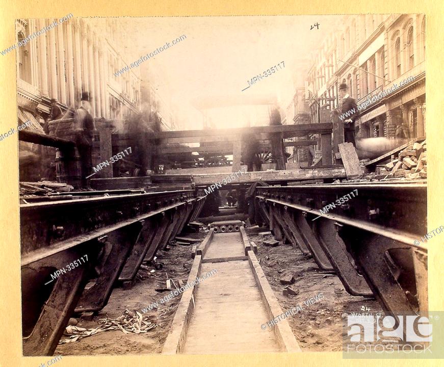 Stock Photo: Worth St. Langill, C. C. (Photographer) Gray, William, active approximately 1890-1900 (Photographer). Album of photographs showing construction of the cable.
