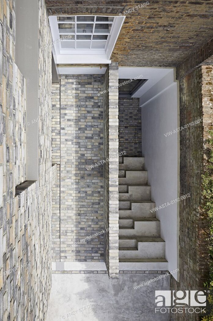 Stock Photo: Exterior stairway to ground floor. Queens House, London, United Kingdom. Architect: Paul Archer Design - Architects & Design, 2021.