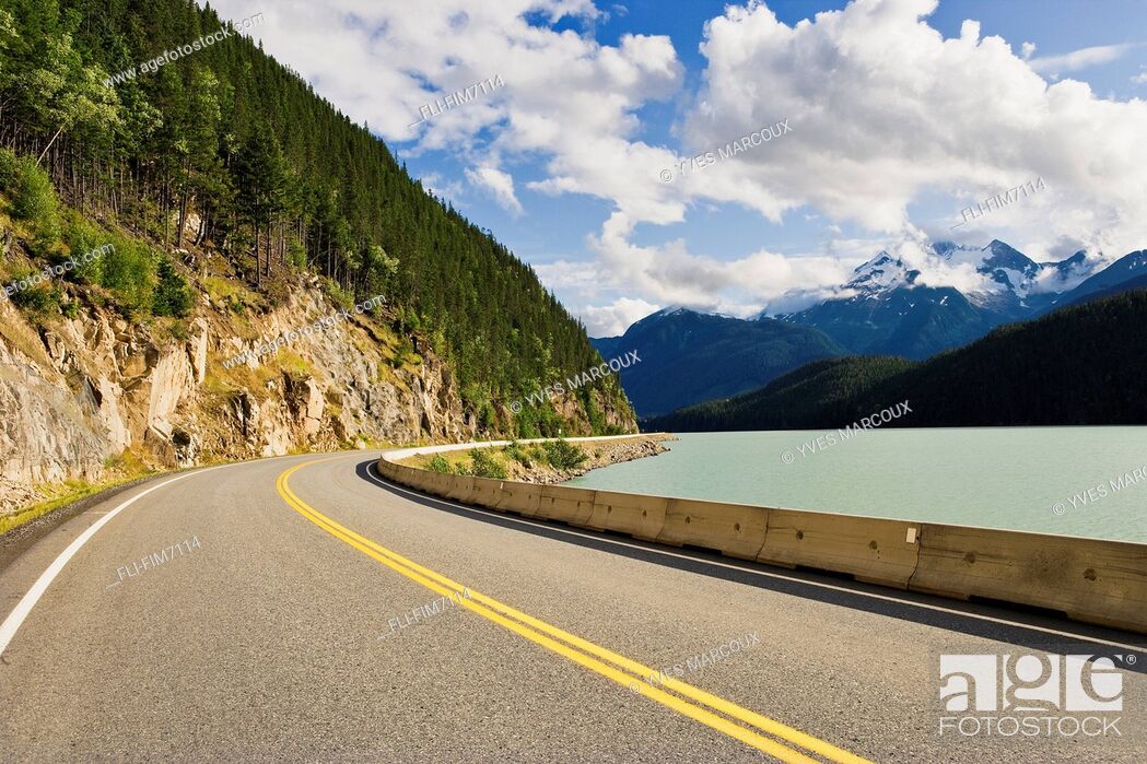 Stock Photo: Lava Lake and Alder Peak, Nisga'a Highway, British Columbia.