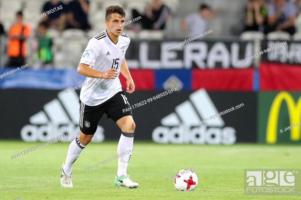 Stock Photo: The German player Marc-Oliver Kempf plays the ball during the men's U21 European Cup Group C match between Germany and Denmark in Krakow, Poland, 21 June 2017.