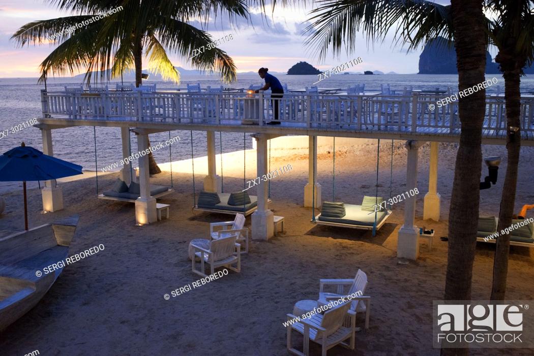 Stock Photo: Anantara Si Kao Resort & Spa, south of Krabi, Thailand. Located on the soft white sands of Changlang Beach, Anantara Si Kao Resort & Spa's location is.