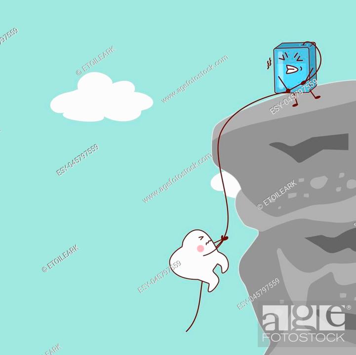 cartoon tooth with dental floss, the floss saving the tooth, great for  health dental care concept, Stock Vector, Vector And Low Budget Royalty  Free Image. Pic. ESY-045797559 | agefotostock