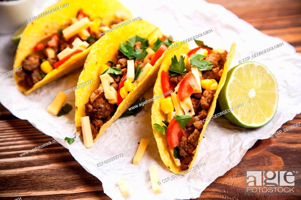 Stock Photo: Delicious tacos.