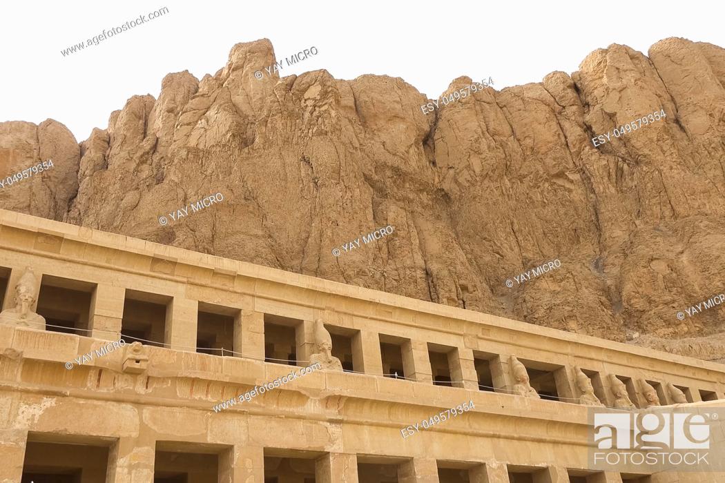 Stock Photo: Buildings and columns of ancient Egyptian megaliths. Ancient ruins of Egyptian buildings.