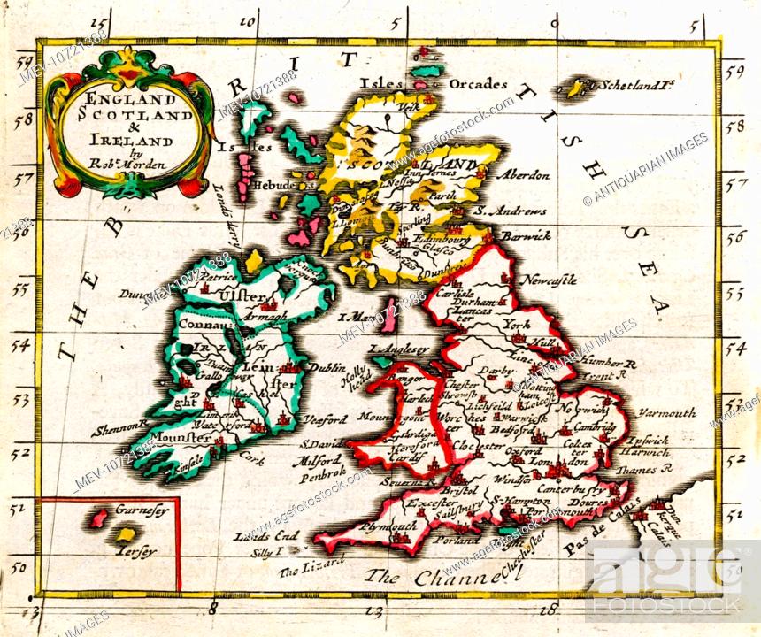 1700's Unique Map of the British Isles and Ireland 16x20 
