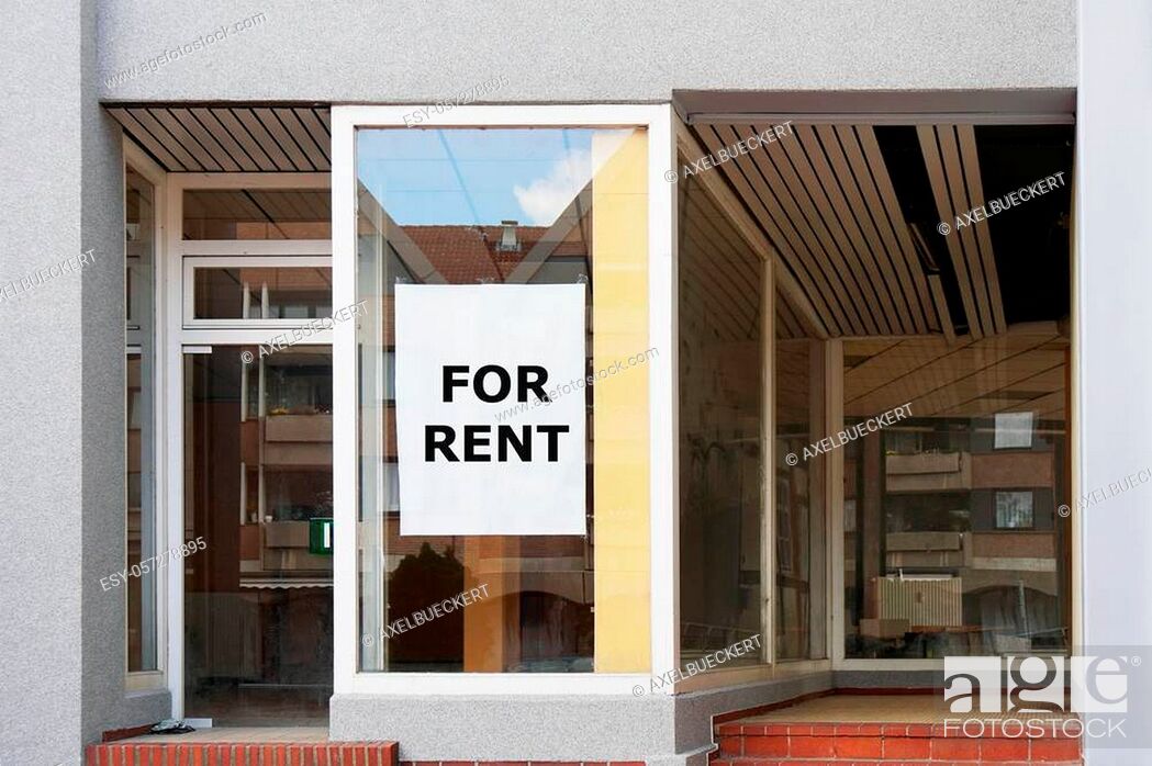 Stock Photo: for rent vacancy sign in shop or store window.