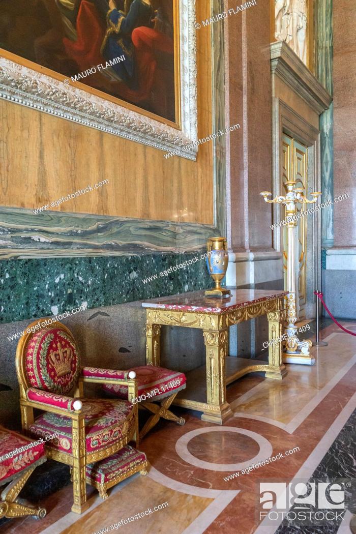 Stock Photo: Furniture, Royal Palace of Caserta, Reggia di Caserta one of the largest royal residences in the world, UNESCO World Heritage Site, Caserta, Campania, Italy.