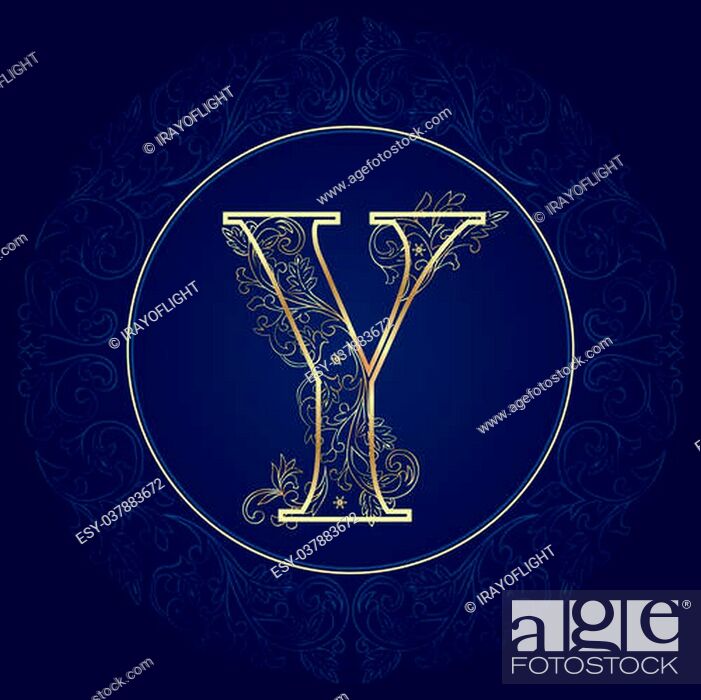 Vintage floral alphabet, letter Y. Vector illustration, Stock Vector,  Vector And Low Budget Royalty Free Image. Pic. ESY-037883672 | agefotostock