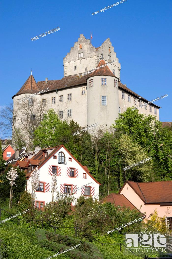Stock Photo: Burg Meersburg, Old Castle, Meersburg, Lake Constance, Baden-Wuerttemberg, Germany, Europe.