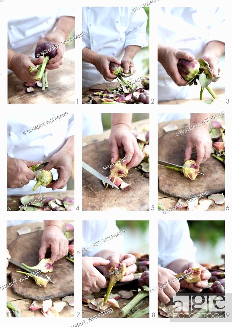 Imagen: Preparing an artichoke.