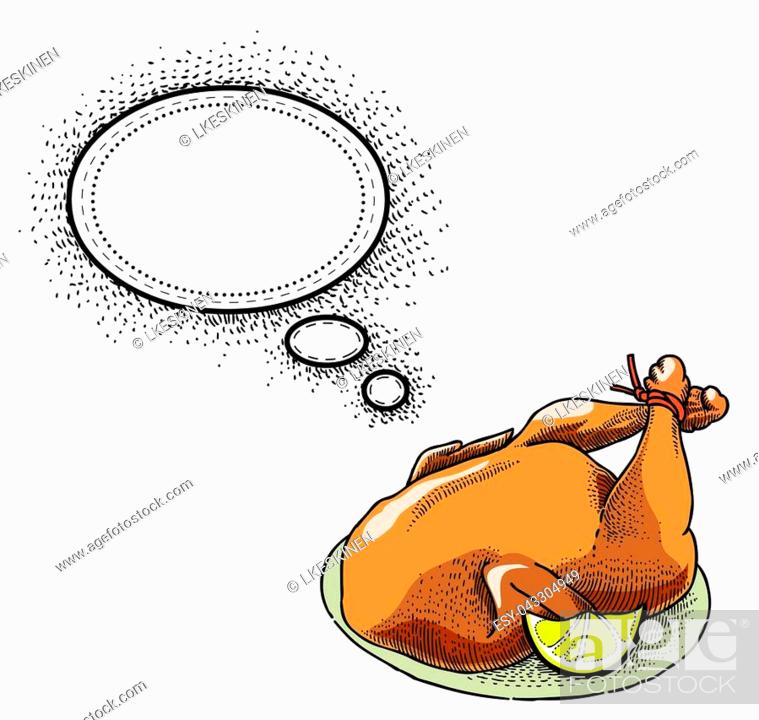 Cartoon image of cooked turkey. An artistic freehand picture, Stock Vector,  Vector And Low Budget Royalty Free Image. Pic. ESY-043304949 | agefotostock