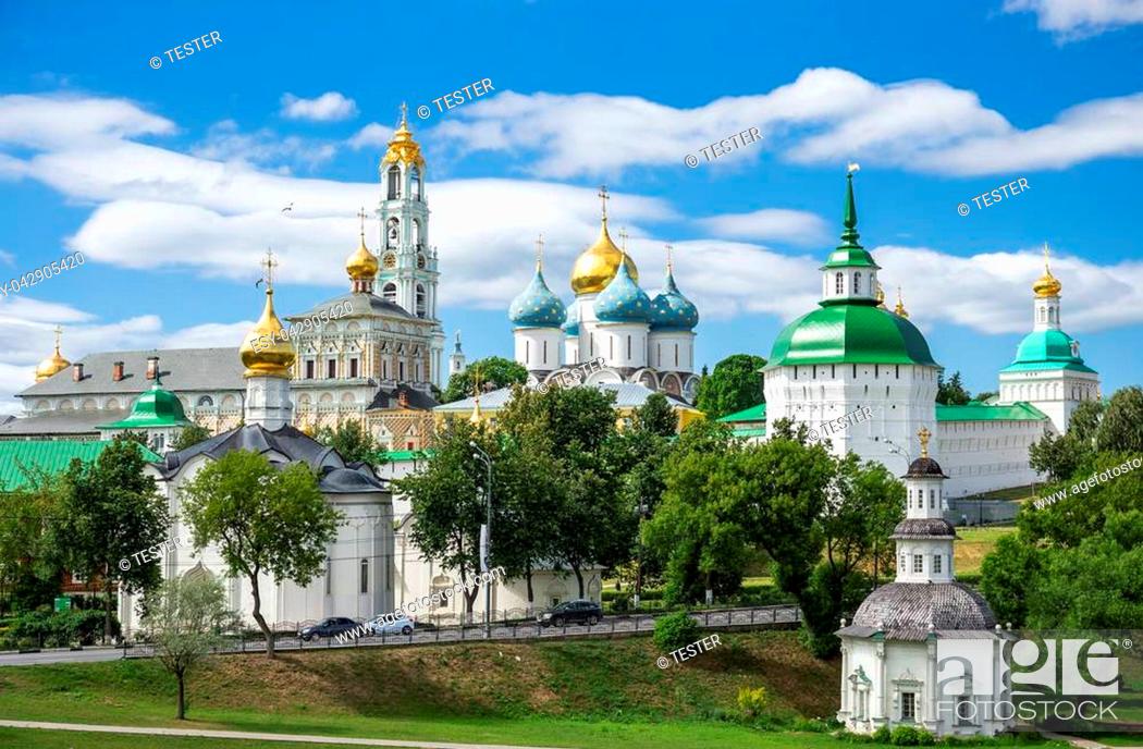 Stock Photo: General view of the famous Holy Trinity-St. Sergius Lavra, Sergiev Posad, Russia.