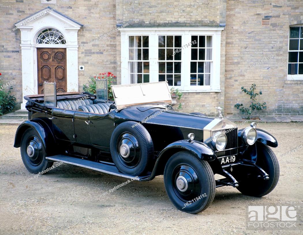 Stock Photo: A 1925 Rolls-Royce Phantom I. The Phantom I was a successor to the Silver Ghost. This example was bought in 1925 by Lord Montagu's father and was used by him.