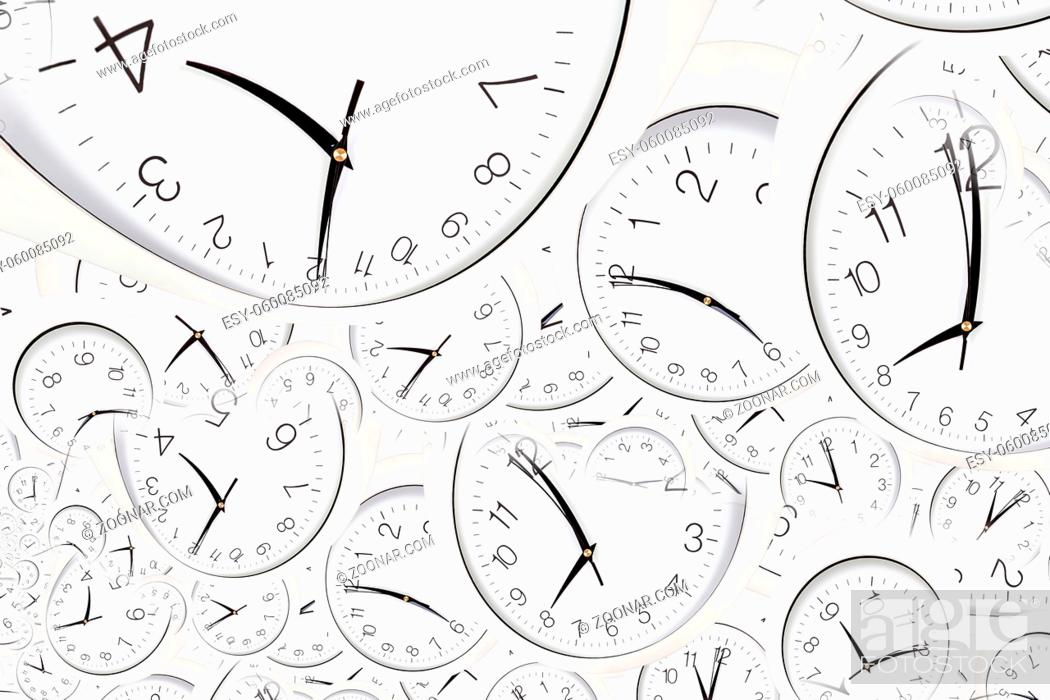 Imagen: Droste effect background with infinite clock spiral. Abstract design for concepts related to time and deadline.