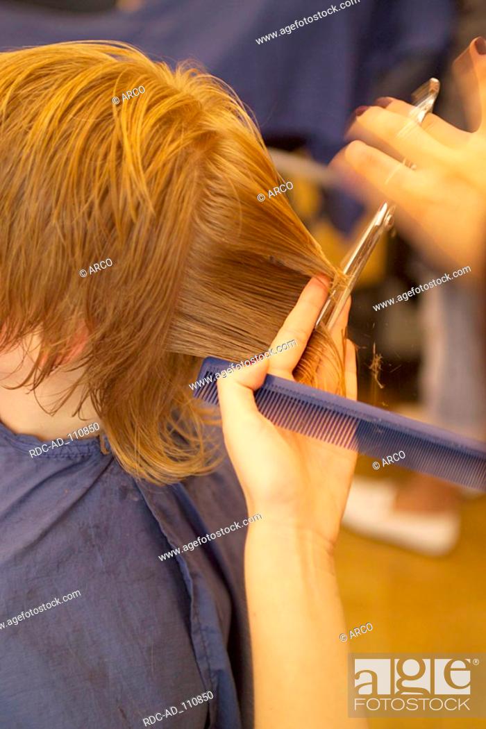 Boy having his hair cut / hairdresser scissors comb, Stock Photo, Picture  And Rights Managed Image. Pic. RDC-AD_110850 | agefotostock