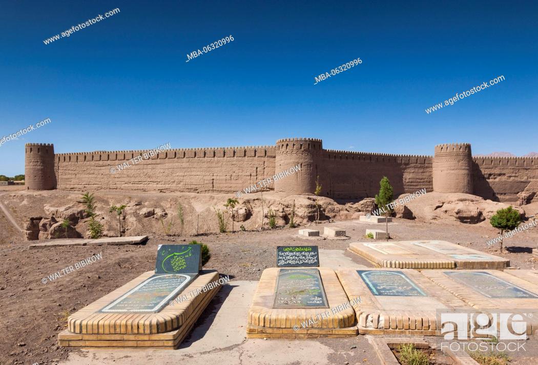 Stock Photo: Iran, Southeastern Iran, Rayen, Arg e Rayen, ancient adobe citadel.