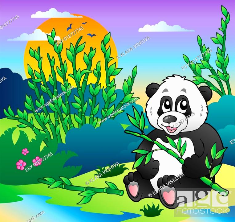 Cartoon panda in bamboo forest, Stock Photo, Picture And Low Budget Royalty  Free Image. Pic. ESY-018727745 | agefotostock