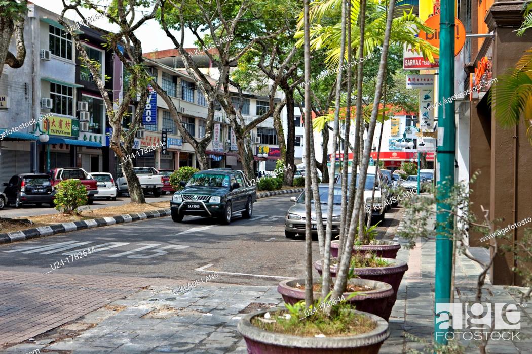 Stock Photo: Jalan Padungan, Kuching, Borneo, Malaysia, Asia Typical Street in Kuching.