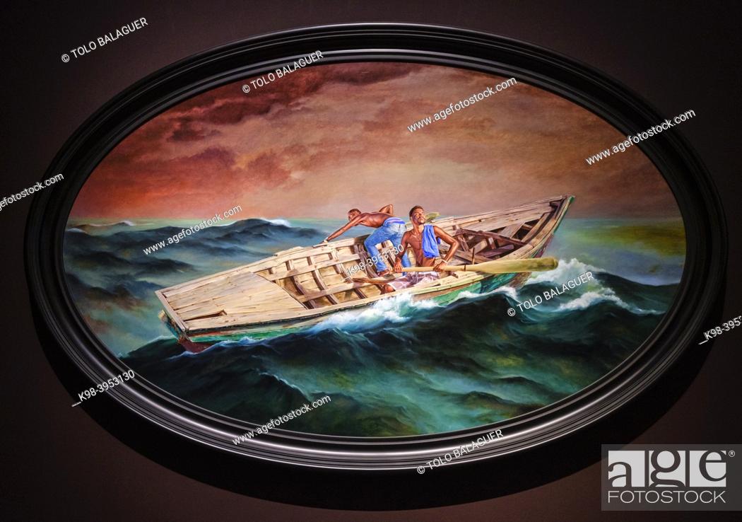 Stock Photo: Kehinde Wiley, Ship of fools II, oil on linen,.