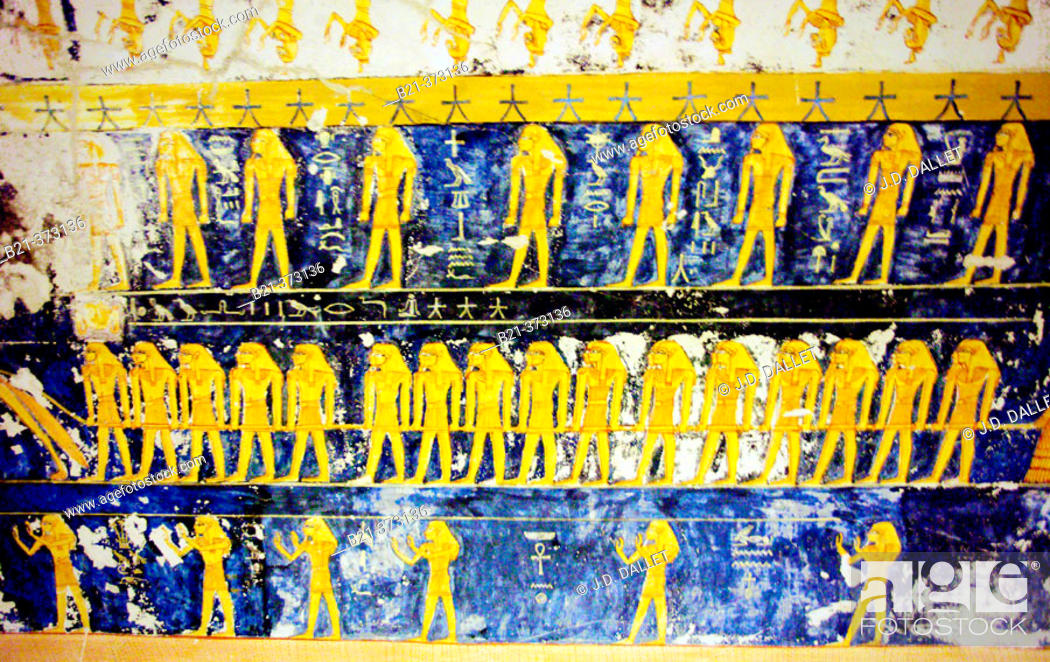 Stock Photo: Decoration detail: Tomb of Ramses VI, Kings Valley, Luxor West Bank, Egypt.